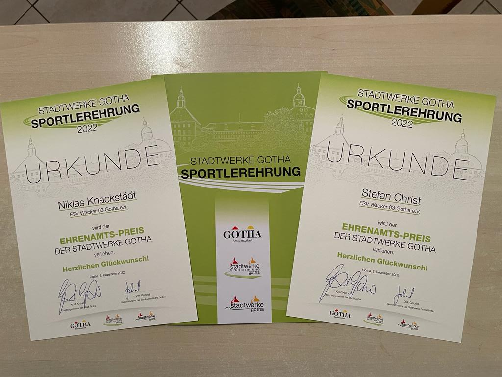 Sportlerehrung der Stadtwerke Gotha GmbH