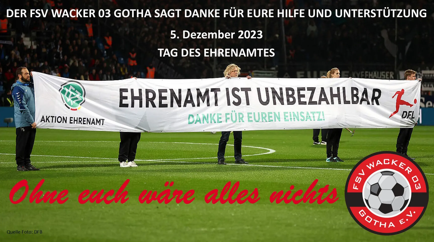 Liebe Ordner, Verkäufer, Kassierer, Platzwarte, Organisatoren, Vorstände...