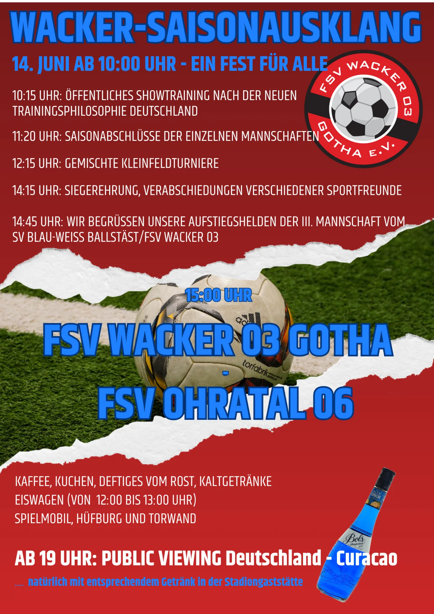 3. Saisonausklang am 14.06.2026 im Volkspark-Stadion Gotha