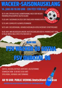3. Saisonausklang am 14.06.2026 im Volkspark-Stadion Gotha